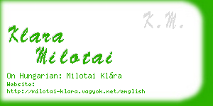 klara milotai business card